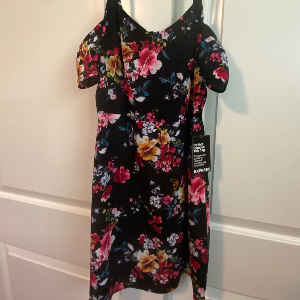 Express Floral Off The Shoulder Mini Dress